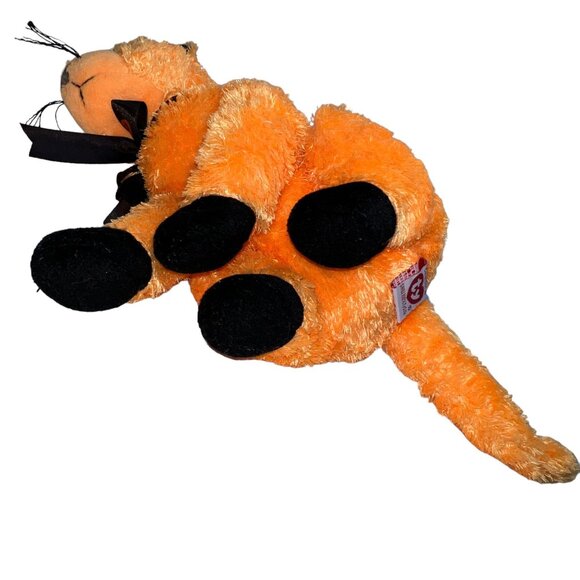 Vintage Ty Beanie Buddy Scared E Cat Plush Stuffed Animal 11" Orange Halloween - Picture 6 of 9
